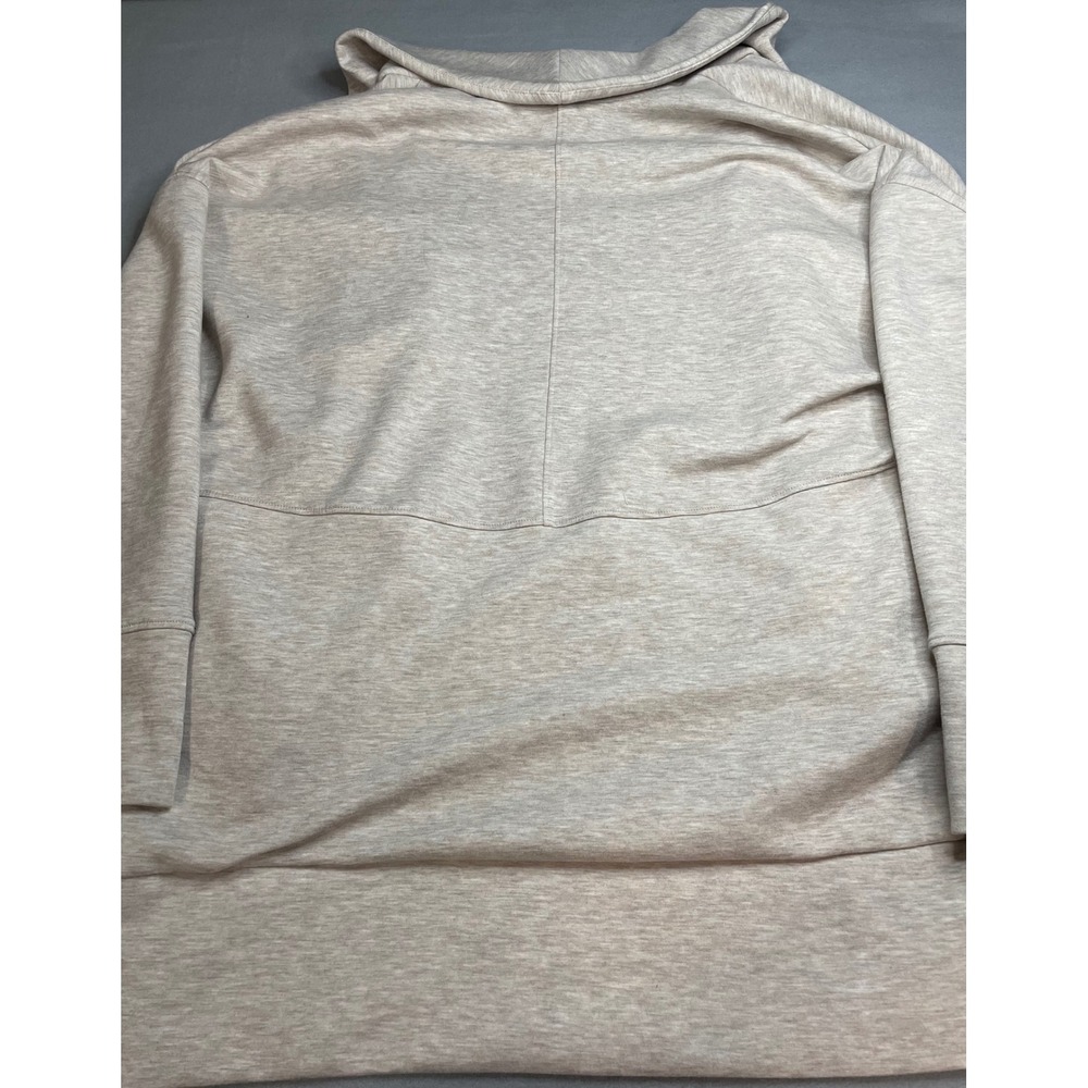 Yogalicious Scuba London Cardigan Oatmeal Heather Open Front Thumbholes XS - Picture 7 of 9